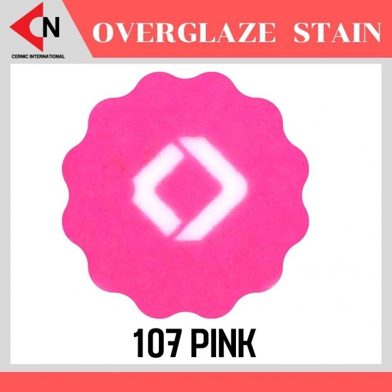 OVER GLAZE NO. 107 PINK สีบนเคลือบชนิดผง สีสำหรับเพ้นท์บนกระเบื้อง