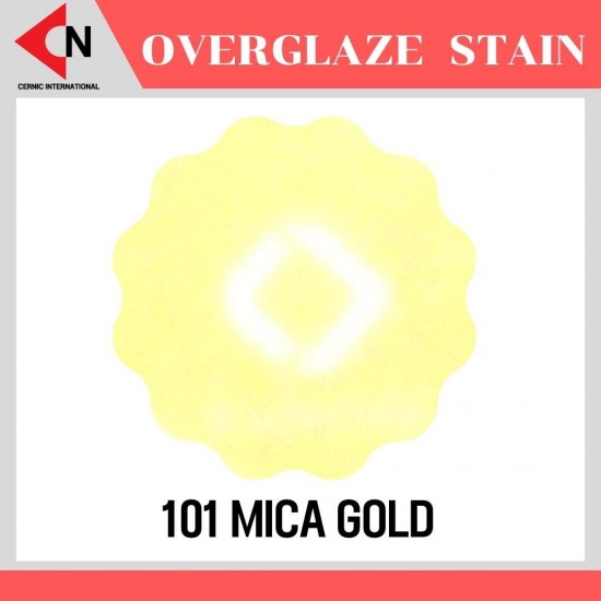 OVER GLAZE NO. 101 MICA GOLD สีบนเคลือบชนิดผง สีสำหรับเพ้นท์บนกระเบื้อง