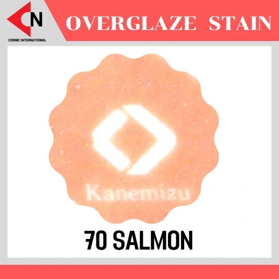 OVER GLAZE NO.70 SALMON สีบนเคลือบชนิดผง สีสำหรับเพ้นท์บนกระเบื้อง