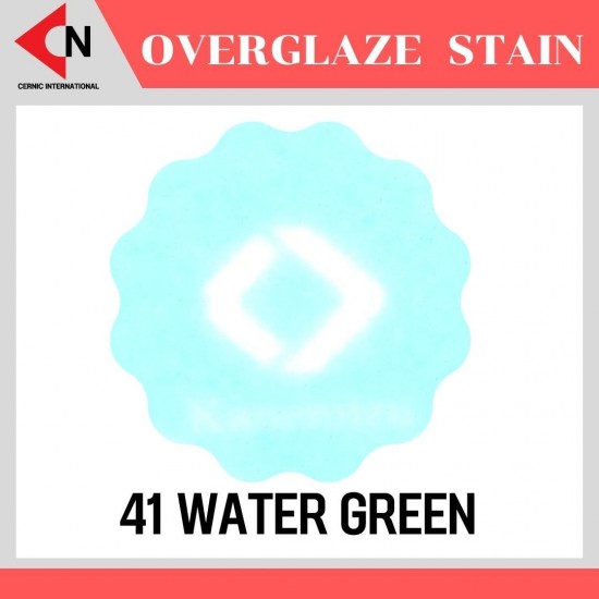 OVER GLAZE NO.41 WATER GREEN สีบนเคลือบชนิดผง สีสำหรับเพ้นท์บนกระเบื้อง