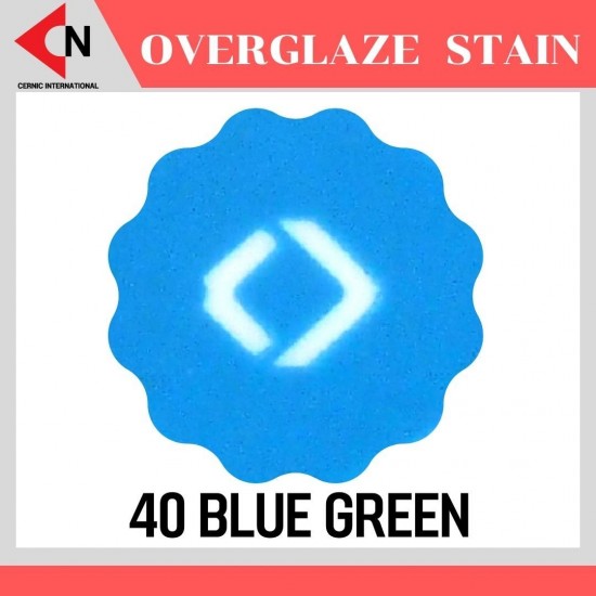 OVER GLAZE NO. 40 BLUE GREEN สีบนเคลือบชนิดผง สีสำหรับเพ้นท์บนกระเบื้อง