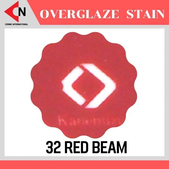 OVER GLAZE NO. 32 RED BEAM  สีบนเคลือบชนิดผง สีสำหรับเพ้นท์บนกระเบื้อง