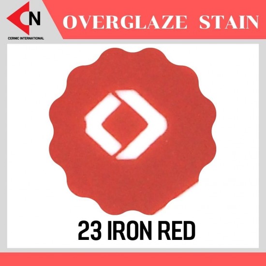 OVER GLAZE NO. 23 IRON RED  สีบนเคลือบชนิดผง สีสำหรับเพ้นท์บนกระเบื้อง