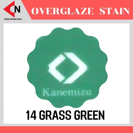 OVER GLAZE NO.14 GRASS GREEN สีบนเคลือบชนิดผง สีสำหรับเพ้นท์บนกระเบื้อง
