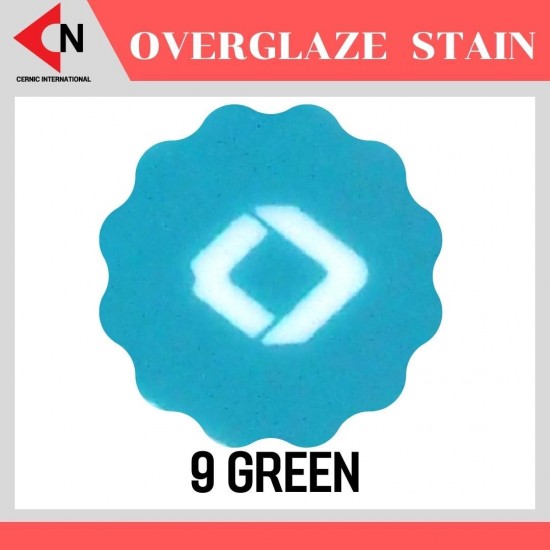 OVER GLAZE NO.9 GREEN สีบนเคลือบชนิดผง สีสำหรับเพ้นท์บนกระเบื้อง
