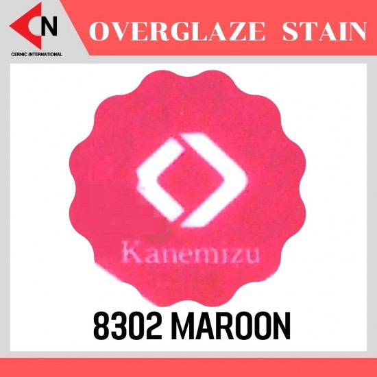OVER GLAZE NO.8302 MAROON สีบนเคลือบชนิดผง สีสำหรับเพ้นท์บนกระเบื้อง