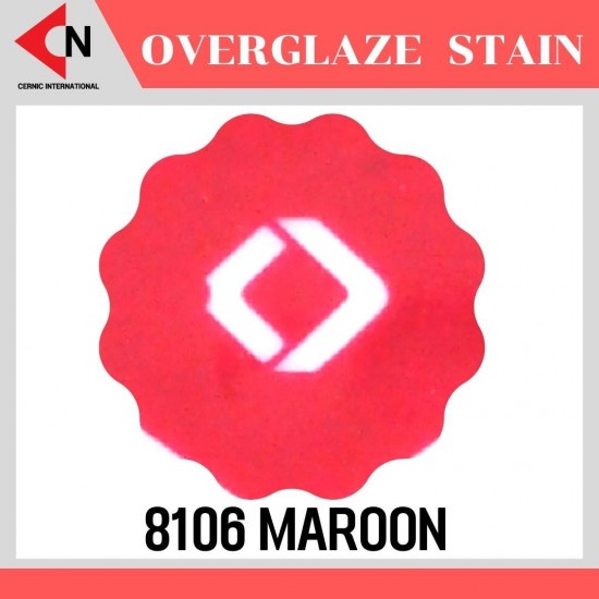 OVER GLAZE NO.8106 MAROON สีบนเคลือบชนิดผง สีสำหรับเพ้นท์บนกระเบื้อง