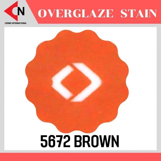 OVER GLAZE NO.5672 BROWN สีบนเคลือบชนิดผง สีสำหรับเพ้นท์บนกระเบื้อง
