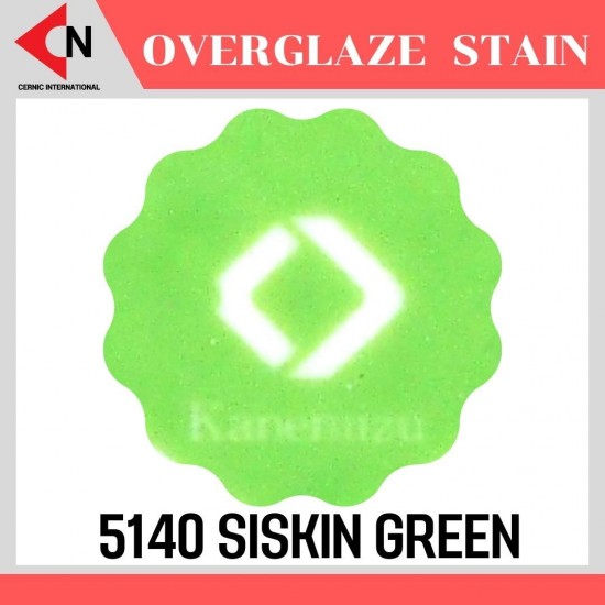 OVER GLAZE NO.5140 SISKIN GREEN สีบนเคลือบชนิดผง สีสำหรับเพ้นท์บนกระเบื้อง