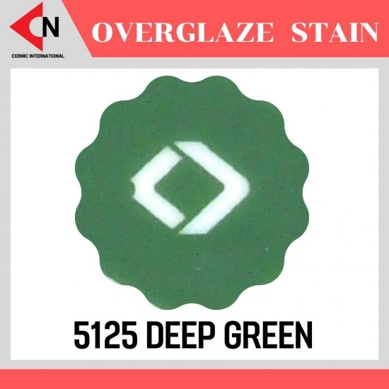 OVER GLAZE NO.5125 DEEP GREEN สีบนเคลือบชนิดผง สีสำหรับเพ้นท์บนกระเบื้อง