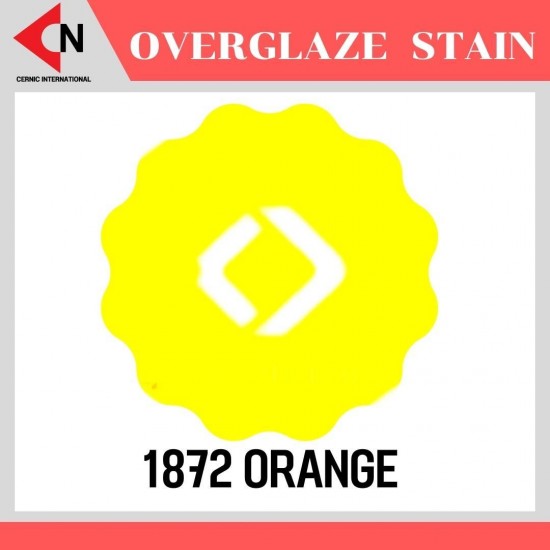 OVER GLAZE NO.1872 ORANGE สีบนเคลือบชนิดผง สีสำหรับเพ้นท์บนกระเบื้อง