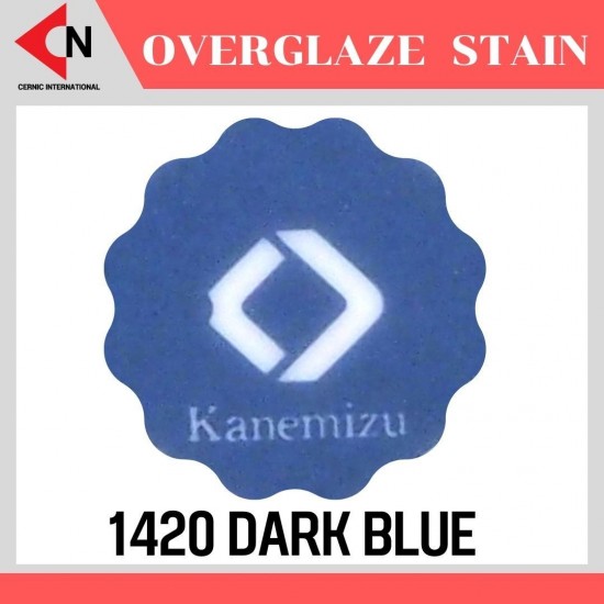 OVER GLAZE NO.1420 DARK BLUE สีบนเคลือบชนิดผง สีสำหรับเพ้นท์บนกระเบื้อง