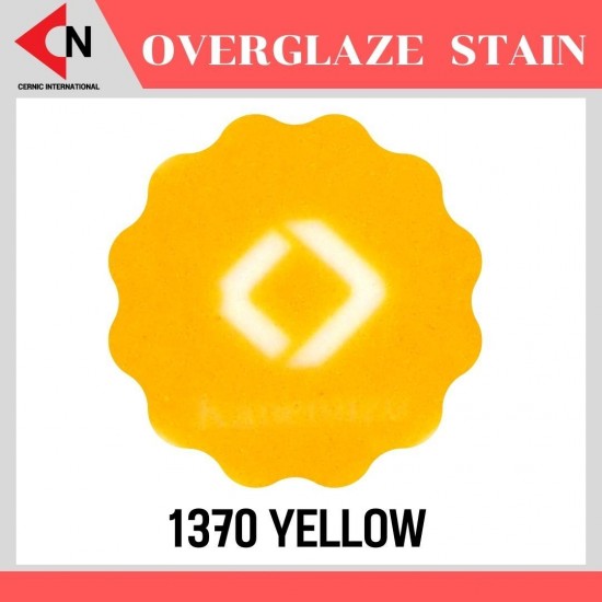OVER GLAZE NO.1370 YELLOW สีบนเคลือบชนิดผง สีสำหรับเพ้นท์บนกระเบื้อง