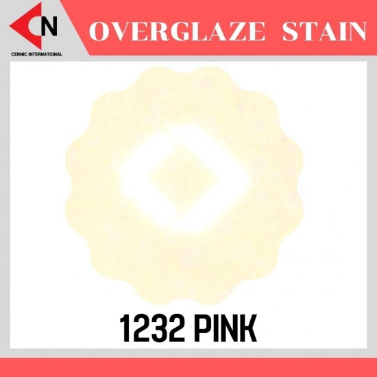 OVER GLAZE NO.1232 PINK สีบนเคลือบชนิดผง สีสำหรับเพ้นท์บนกระเบื้อง