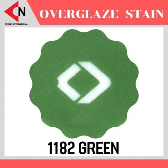 OVER GLAZE NO.1182 GREEN สีบนเคลือบชนิดผง สีสำหรับเพ้นท์บนกระเบื้อง
