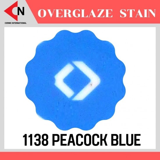 OVER GLAZE NO.1138 PEACOCK BLUE สีบนเคลือบชนิดผง สีสำหรับเพ้นท์บนกระเบื้อง