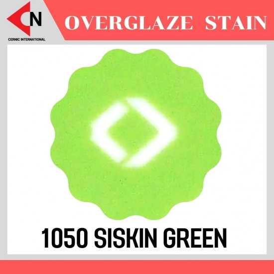 OVER GLAZE NO.1050 SISKIN GREEN สีบนเคลือบชนิดผง สีสำหรับเพ้นท์บนกระเบื้อง