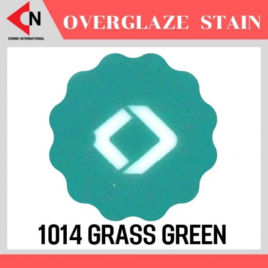 OVER GLAZE NO.1014 GRASS GREEN สีบนเคลือบชนิดผง สีสำหรับเพ้นท์บนกระเบื้อง