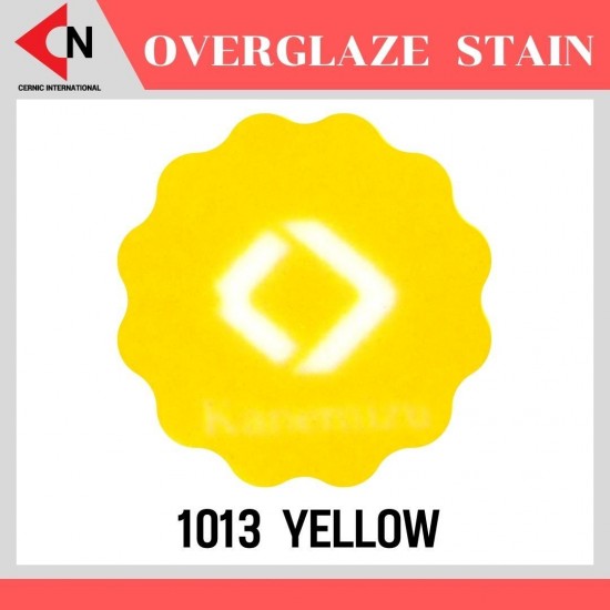OVER GLAZE NO.1013 YELLOW สีบนเคลือบชนิดผง สีสำหรับเพ้นท์บนกระเบื้อง