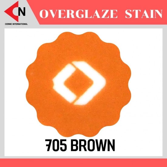 OVER GLAZE NO.705 BROWN สีบนเคลือบชนิดผง สีสำหรับเพ้นท์บนกระเบื้อง