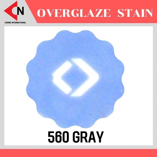 OVER GLAZE NO.560 GRAY สีบนเคลือบชนิดผง สีสำหรับเพ้นท์บนกระเบื้อง
