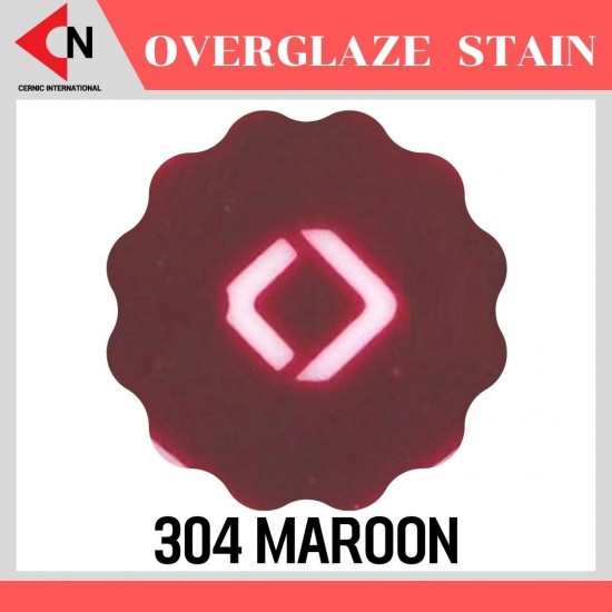 OVER GLAZE NO.304 MAROON สีบนเคลือบชนิดผง สีสำหรับเพ้นท์บนกระเบื้อง