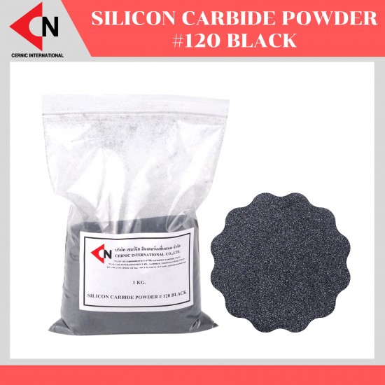 Silicon carbide powder #120 Black (Grit 120 = 125 Micron) ผงซิลิคอนคาร์ไบด์ บรรจุ 1 กิโลกรัม