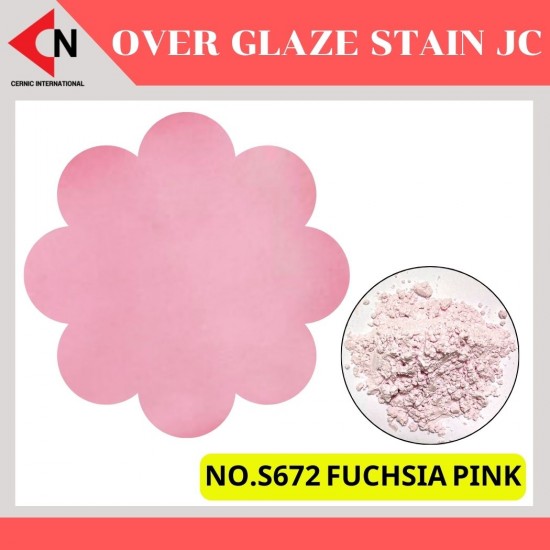 ARITA OVER GLAZE NO. S672 FUCHSIA PINK สีบนเคลือบชนิดผง สีสำหรับเพ้นท์บนกระเบื้อง