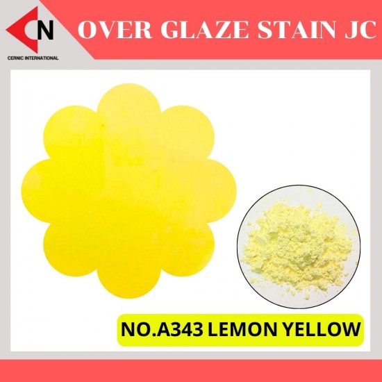 ARITA OVER GLAZE NO. A343 LEMON  YELLOW สีบนเคลือบชนิดผง สีสำหรับเพ้นท์บนกระเบื้อง