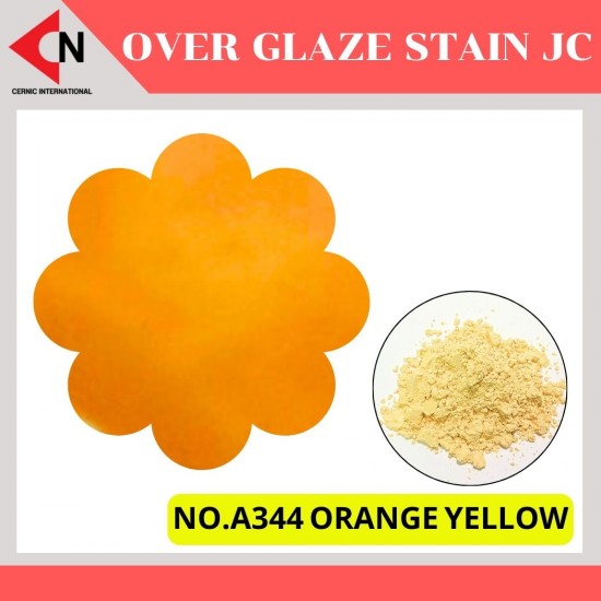 ARITA OVER GLAZE NO. A344 ORANGE YELLOW สีบนเคลือบชนิดผง สีสำหรับเพ้นท์บนกระเบื้อง