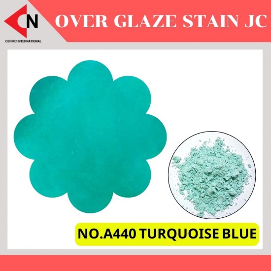 ARITA OVER GLAZE NO. A440 TURQUOISE BLUE สีบนเคลือบชนิดผง สีสำหรับเพ้นท์บนกระเบื้อง