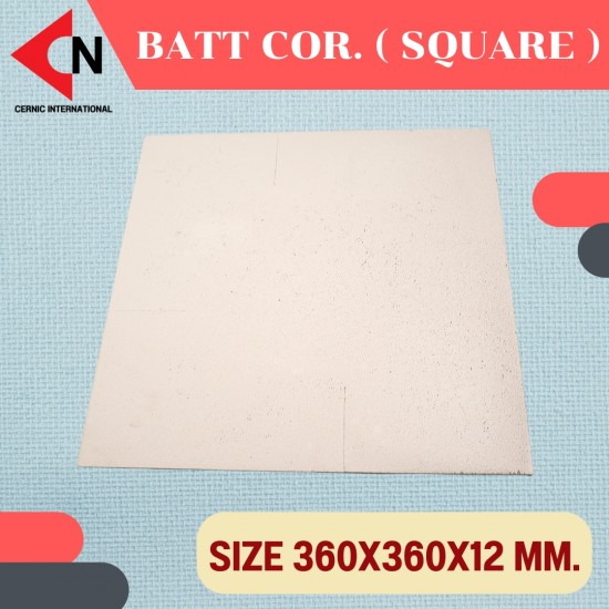 BATT COR.(SQUARE) 360X360X12 MM. แผ่นทนไฟคอร์เดียไรด์