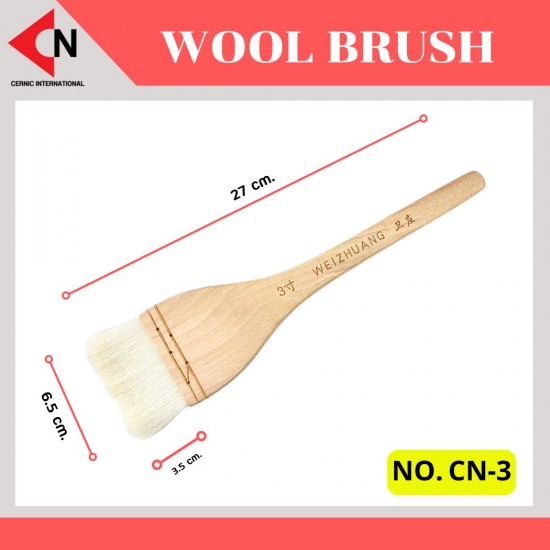 WOOL BRUSH NO.CN-3  แปรงสำหรับทาสีหรือเคลือบในงานเซรามิก