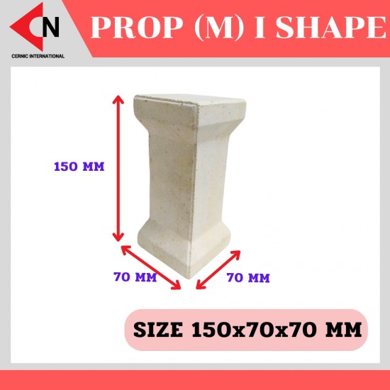 PROP MULLITE I SHAPE 150x70x70 MM อิฐทนไฟ เนื้อมัลไลท์