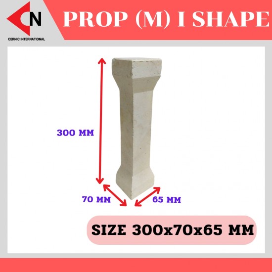 PROP MULLITE I SHAPE 300x70x65 MM อิฐทนไฟ เนื้อมัลไลท์