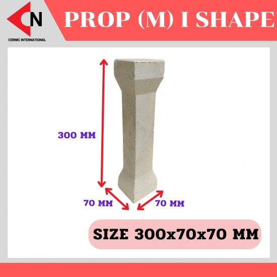 PROP MULLITE I SHAPE 300x70x70 MM อิฐทนไฟ เนื้อมัลไลท์