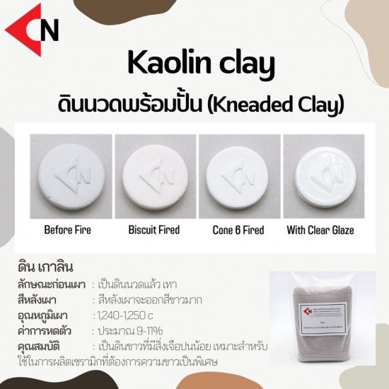 Kaolin Clay NO.338A (Kneaded) ดินเกาลีน 